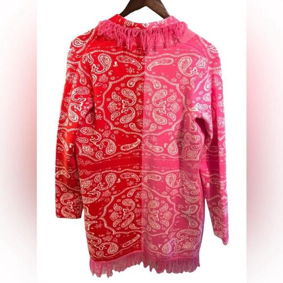 Never Fully Dressed NWT Bandana Clash Cardigan in pink & red Sz S - Picture 7 of 9